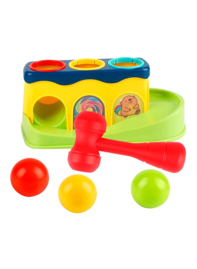 هوانجر كرة تعليمية ملونة للأطفال - منصة تكديس مع مطرقة بلاستيكية للأطفال الصغار - Image 2