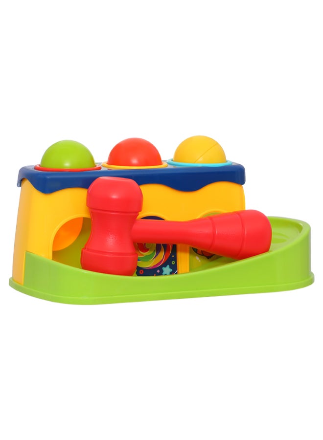 هوانجر كرة تعليمية ملونة للأطفال - منصة تكديس مع مطرقة بلاستيكية للأطفال الصغار - Image 4