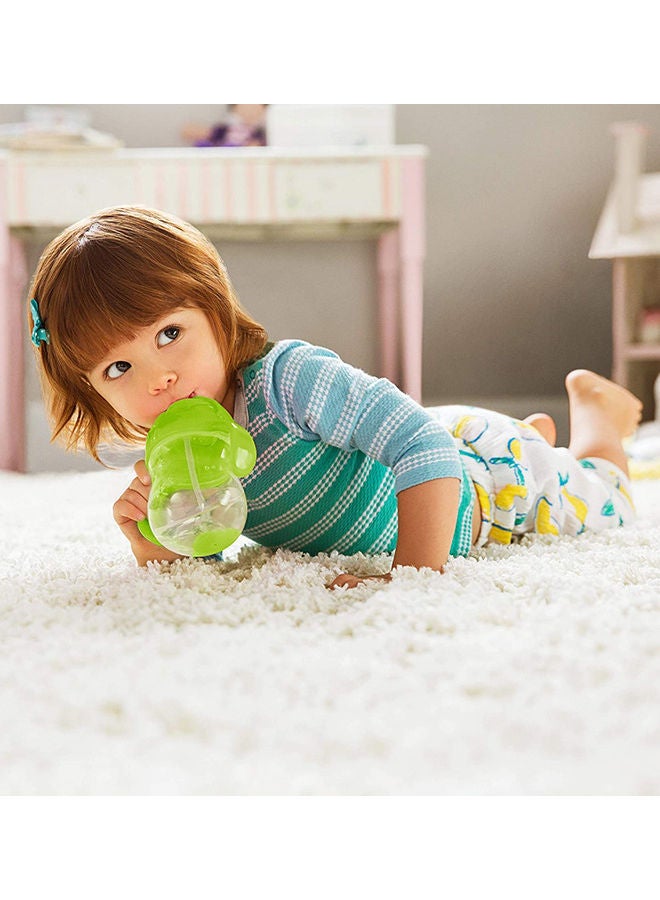 مونشكين انقر على طرف القفل واشرب كوب التدريب المرن ذو القش المرن (7 أونصة/207 مل أخضر) - Image 4