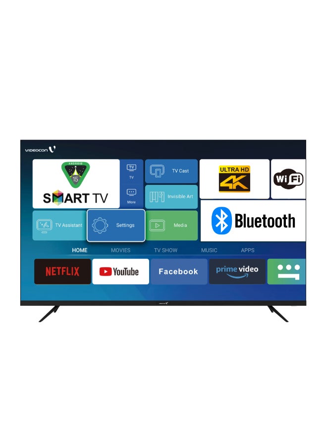 فيديوكون تلفزيون ذكي بدون حواف بدقة 4K UHD مقاس 65 بوصة مع نظام Android 11 وماوس صوتي وصوت Dolby وحامل حائط في العلبة - - Image 1