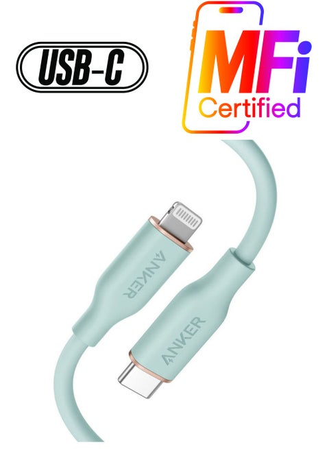 Powerline III Flow USB-C With Lightning connector 3 FT Green