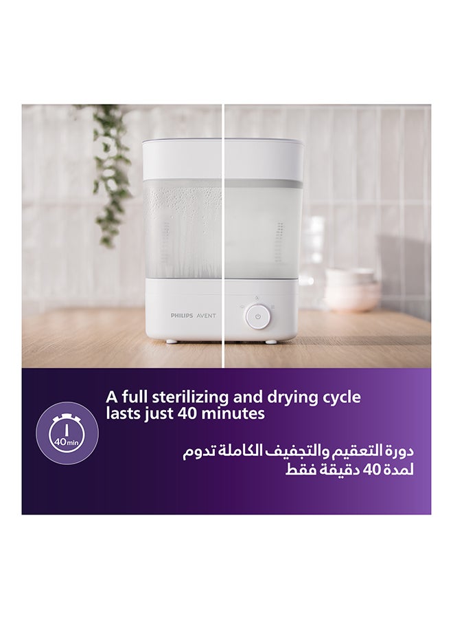 Philips Avent Premium Steam Sterilizer And Dryer | No.1 Brand Recommended By Moms Worldwide | Sterilize| Dry And Store | Removes 99.9% Of Bacteria| Chemicals Free| Capacity 6 Bottles/Teats/Accessories| Modular Space Saving Design I Stays Sterile Upto 24Hrs* - Image 2