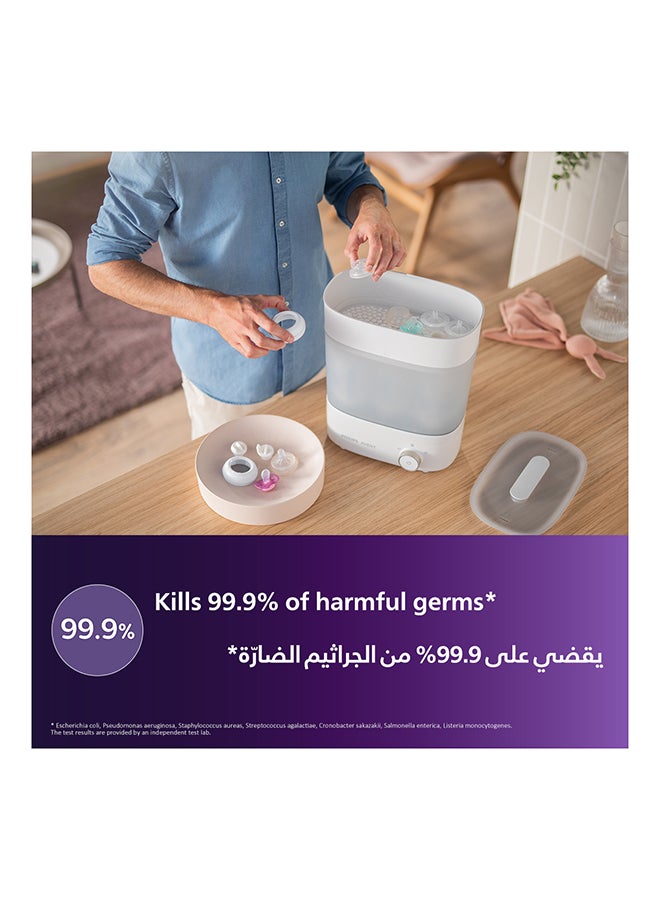Philips Avent Premium Steam Sterilizer And Dryer | No.1 Brand Recommended By Moms Worldwide | Sterilize| Dry And Store | Removes 99.9% Of Bacteria| Chemicals Free| Capacity 6 Bottles/Teats/Accessories| Modular Space Saving Design I Stays Sterile Upto 24Hrs* - Image 3