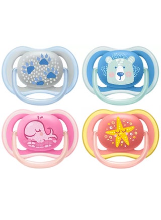 Ultra Air Free - Flow Pacifier, Soother, 6 - 18 Months , Mixed, Deco, 2 Count, Scf085, 06 - pnsku/N53405742A/45/_/1707737447/42cba310-c598-4b20-9f41-22e0847c40bd