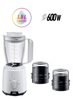 3-In-1 Blender With 2 Mills 1.5 L 600 W JB1023-WH White