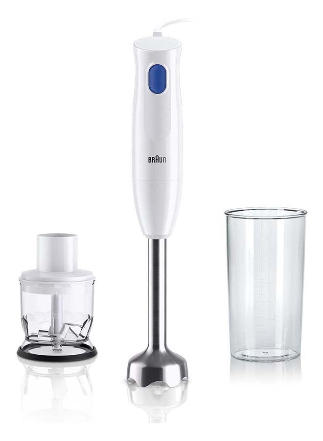 BRAUN Multi Quick 1, Hand Blender, One Speed, 0.350L Chopper, 0.600L Beaker, Dishwasher Safe 350 ml 450 W MQ10.201MWH White - Image 1