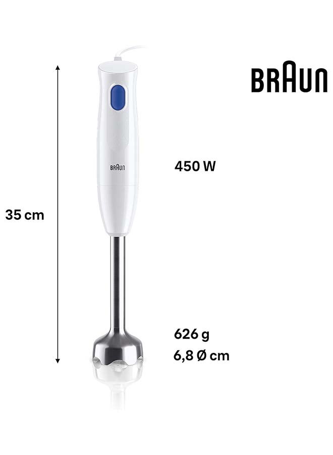BRAUN Multi Quick 1, Hand Blender, One Speed, 0.350L Chopper, 0.600L Beaker, Dishwasher Safe 350 ml 450 W MQ10.201MWH White - Image 3