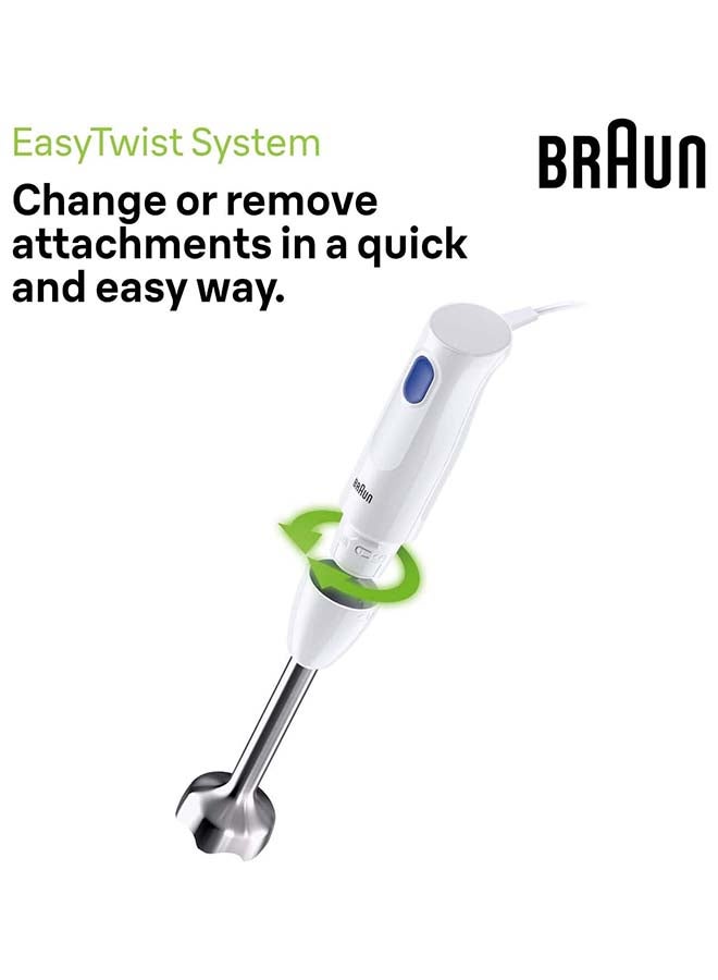 BRAUN Multi Quick 1, Hand Blender, One Speed, 0.350L Chopper, 0.600L Beaker, Dishwasher Safe 350 ml 450 W MQ10.201MWH White - Image 5