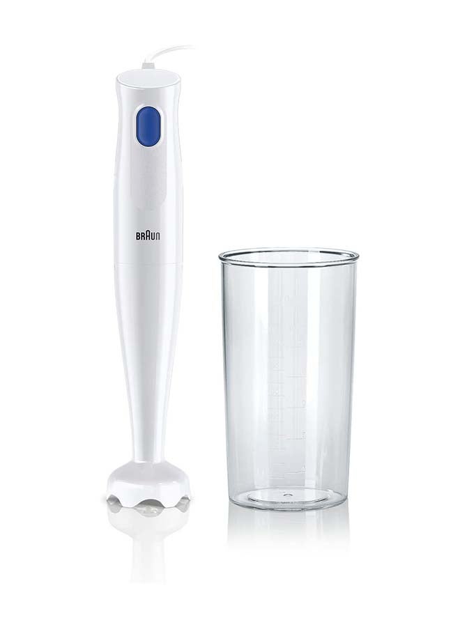 BRAUN Multi Quick 1, Hand Blender, One Speed, 0.600L Beaker, Dishwasher Safe 350 ml 450 W MQ10.001PWH White/Blue - Image 1