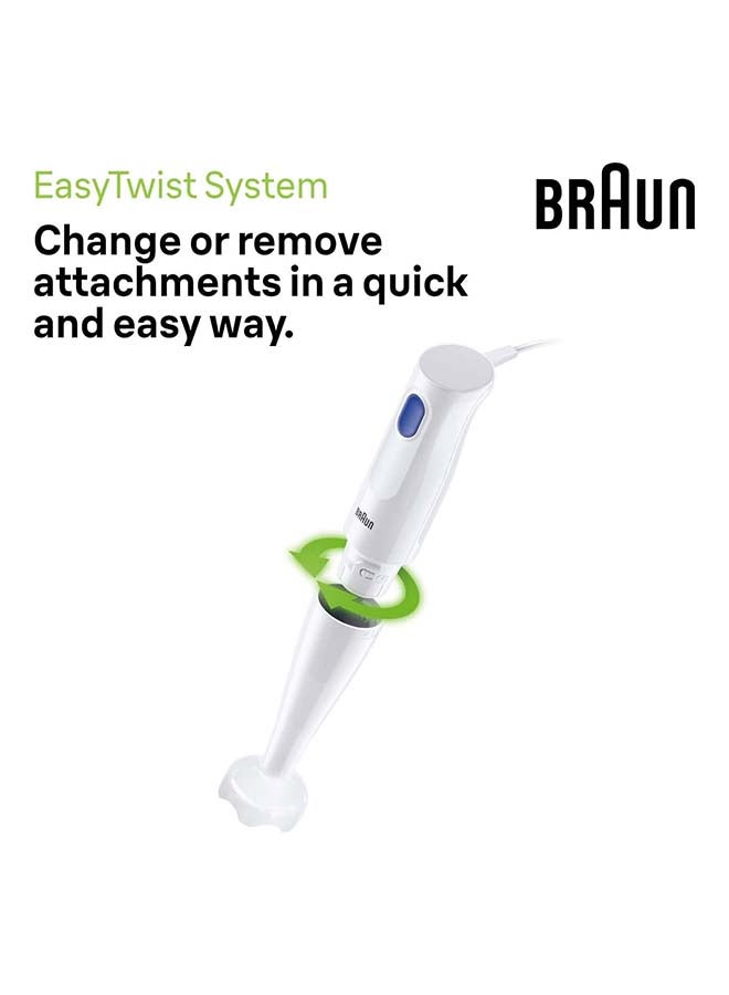 BRAUN Multi Quick 1, Hand Blender, One Speed, 0.600L Beaker, Dishwasher Safe 350 ml 450 W MQ10.001PWH White/Blue - Image 5