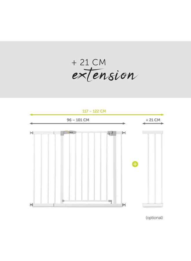 hauck - Stop N Safe 2 Safety Gate For Children With 21 Cm Extension, No Drilling, 96 - 101 Cm Wide, Expandable, Metal Grille - Image 1