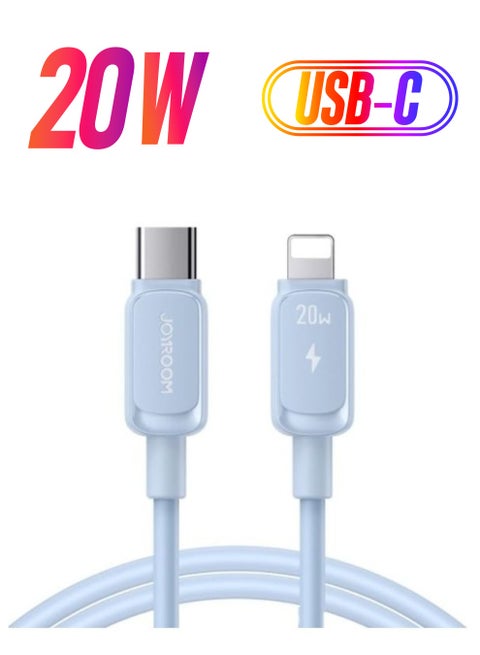 Charger Type C To Lightning Fast Charging Power Delivery PD 20W Cable For iPhone 14 iPad And 14 Pro 14 Plus 14 Pro Max 8 To 14 All Series Blue