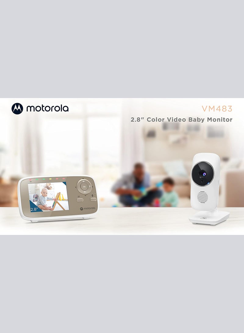 Motorola - Motorola 2.8 inches Video Baby Monitor with  Digital Zoom, Two-Way Audio, and Room Temperature Display - White - Image 1