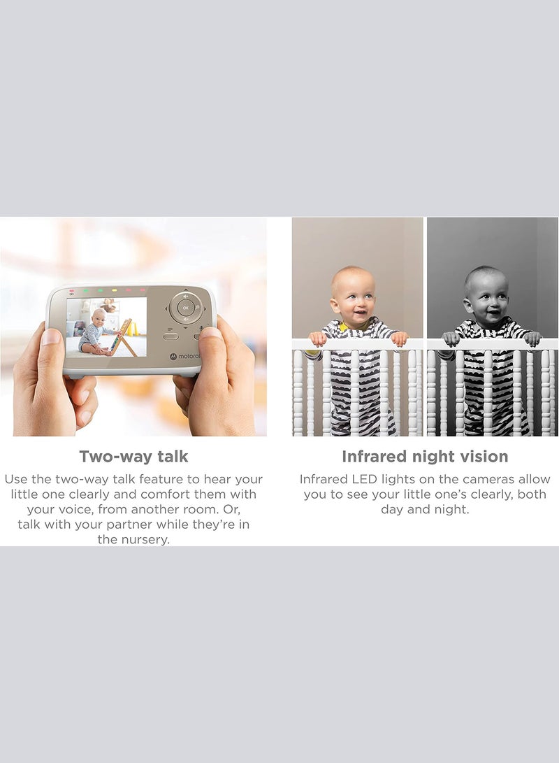 Motorola - Motorola 2.8 inches Video Baby Monitor with  Digital Zoom, Two-Way Audio, and Room Temperature Display - White - Image 1
