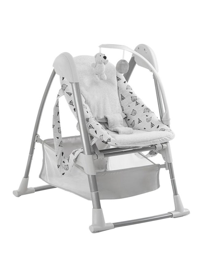 hauck - Sit N Relax 3-In-1 includes Baby Bouncer and High Chair, Compact & Foldable, with Plush Toys, Grey 0M+ - Image 1