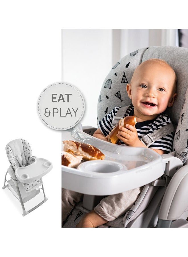 hauck - Sit N Relax 3-In-1 includes Baby Bouncer and High Chair, Compact & Foldable, with Plush Toys, Grey 0M+ - Image 1