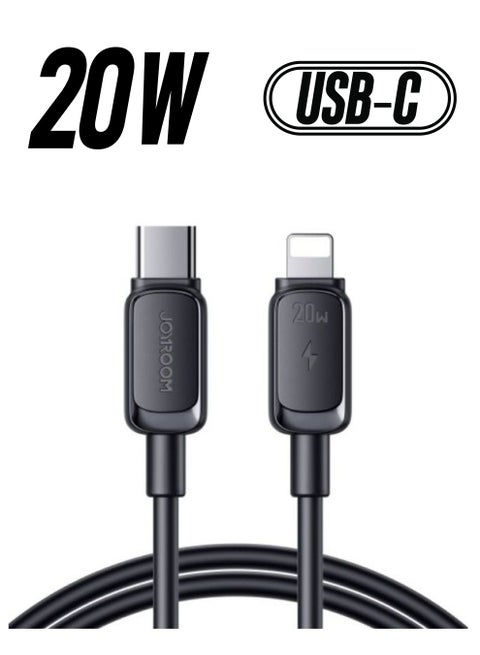 Charger Type C Lightning Fast Charging Power Delivery PD 20W Cable For iPhone 14 iPad And 14 Pro 14 Plus 14 Pro Max 8 To 14 All Series Black