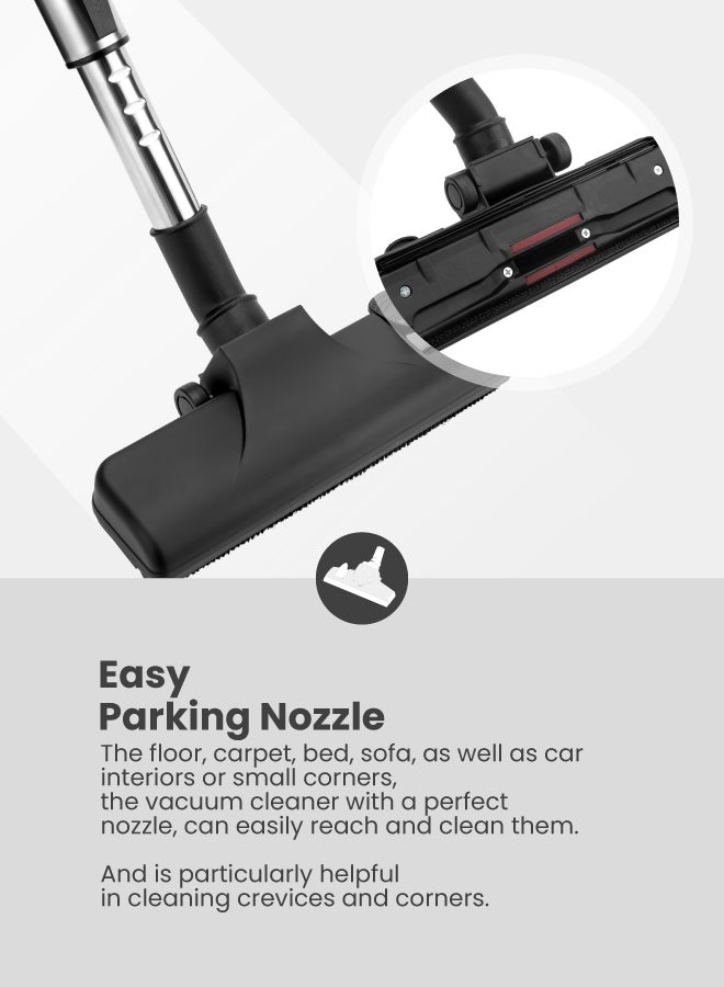 GEEPAS Drum Vacuum Cleaner With Powerful Dry & Blow Function, Anti-Rust Metallic Body 21 L 2300 W GVC19018 Black/Maroon  - Image 4