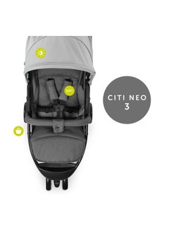 hauck Citi Neo 3 Pushchair, Grey Lightweight 3 Wheeled Stroller (Only 7.5Kg), Compact And One Hand Folding, With Raincover  - Image 4