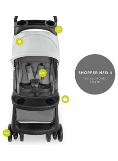 hauck Shopper Neo 2 Pushchair, Grey Lightweight Travel Stroller (Only 7.9Kg), Compact And One Hand Folding, With Raincover  - Image 3