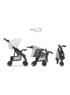 hauck Shopper Neo 2 Pushchair, Grey Lightweight Travel Stroller (Only 7.9Kg), Compact And One Hand Folding, With Raincover  - Image 4