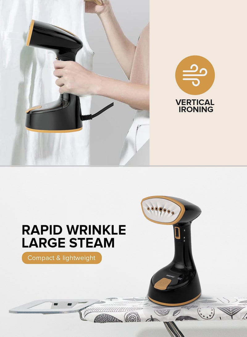 GEEPAS - Handheld Garment Steamer Equipped with Stainless Steel Head 120 ml 1470 W GGS25034 Black - Image 1