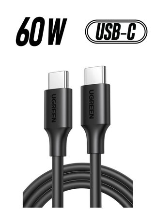 60W USB C to USB C Cable 1M PD 3.0 3A Fast Charging Cord Type C Cable Compatible With iPhone 16 15 Series MacBook Pro iPad Pro Samsung Galaxy S24 S23 Ultra Z Fold OPPO Honor OnePlus Huawei Black - pnsku/N53406306A/45/_/1738233164/6cfa4a82-b923-4d88-98fb-f39a6a71fc24