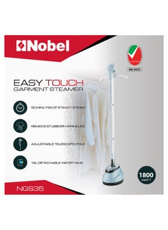 Nobel Garment Steamer with Adjustable Telescopic Pole, 35g/min Steam Flow and Heats Up in Just 45 Seconds 1.6 L 1800 W NGS35 Light Green  - Image 5