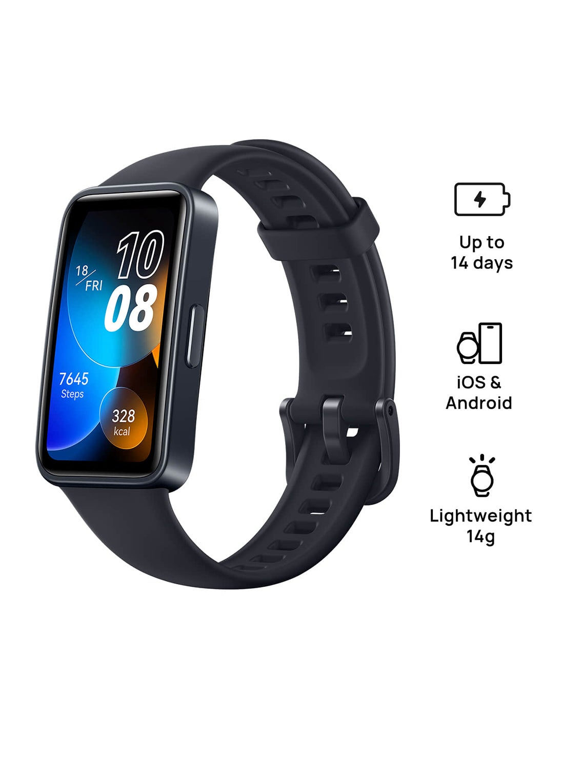 HUAWEI Band 8 Smart Watch, Ultra-Thin Design, Scientific Sleeping Tracking, Long Battery Life - Midnight Black 