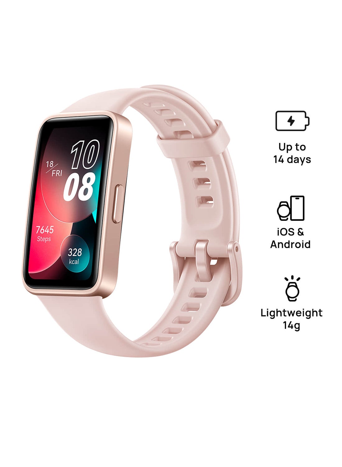 HUAWEI Band 8 Smart Watch, Ultra-thin Design, Scientific Sleeping Tracking, Long Battery Life Sakura Pink 