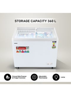 GEEPAS Faster Cooling Chest Showcase Freezer Convertible Freezer and Fridge Function Long Lasting Freshness with Temperature Control 220 W GCF3523SG White  - Image 3