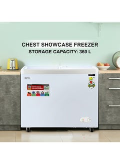 GEEPAS Faster Cooling Chest Showcase Freezer Convertible Freezer and Fridge Function Long Lasting Freshness with Temperature Control 220 W GCF3523SG White  - Image 2