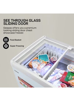 GEEPAS Faster Cooling Chest Showcase Freezer Convertible Freezer and Fridge Function Long Lasting Freshness with Temperature Control 220 W GCF3523SG White  - Image 4