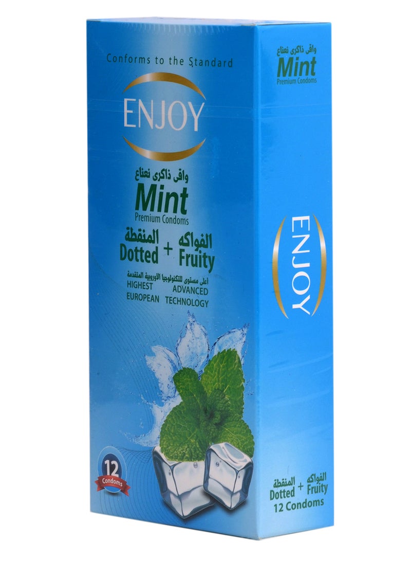 إنجوي استمتع بمجموعة الواقيات الذكرية الفاخرة مينتي، 12 قطعة