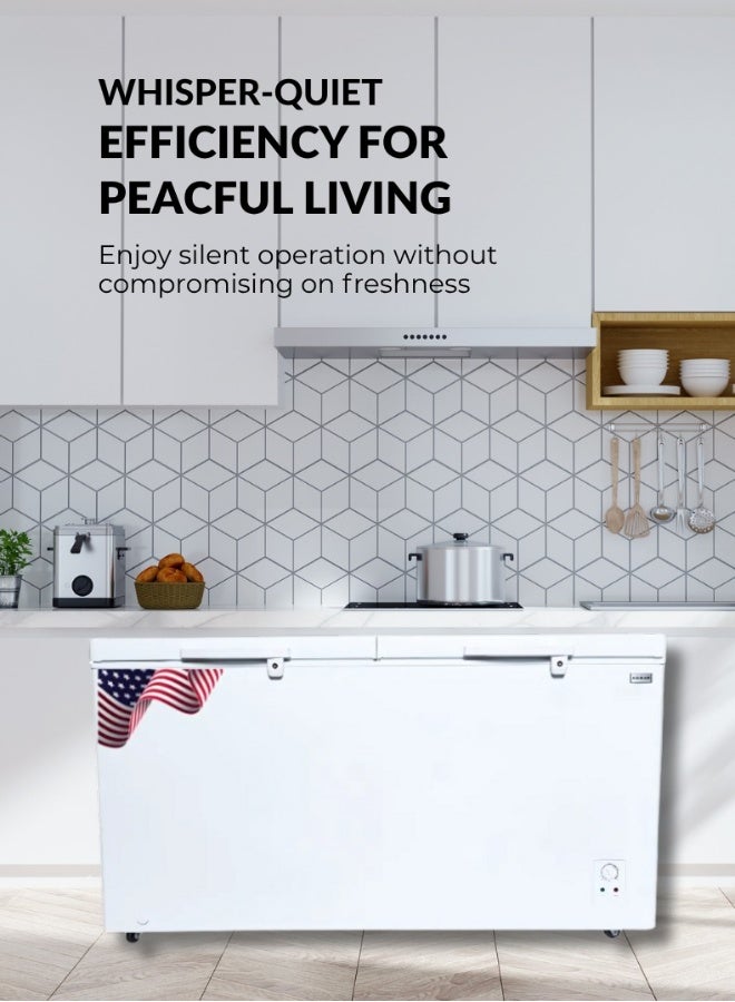 Admiral ADCF675WE2 Double‑Door Chest Freezer – 675 L Gross (519 L Net), Twin Lids, Ultra‑Quiet Fast‑Freezing Compressor, Energy‑Efficient Tropical Design, Eco‑Friendly R600a Refrigerant, Lockable Lids & Interior Lamp – White 675 L ADCF675WE2 White - Image 1