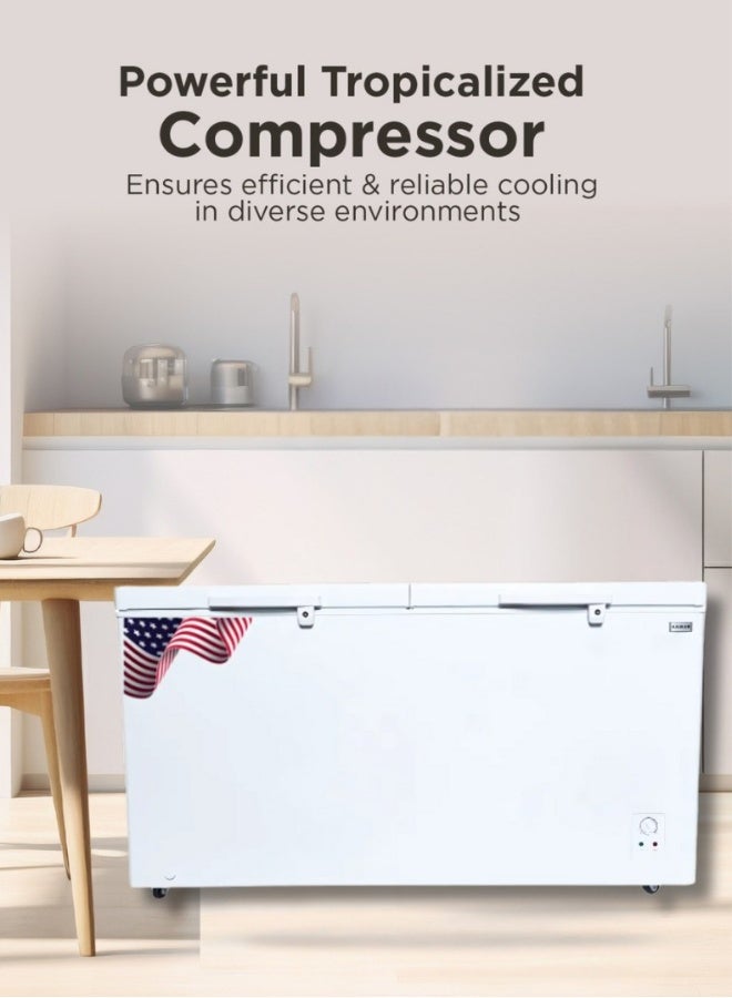 Admiral ADCF675WE2 Double‑Door Chest Freezer – 675 L Gross (519 L Net), Twin Lids, Ultra‑Quiet Fast‑Freezing Compressor, Energy‑Efficient Tropical Design, Eco‑Friendly R600a Refrigerant, Lockable Lids & Interior Lamp – White 675 L ADCF675WE2 White - Image 4