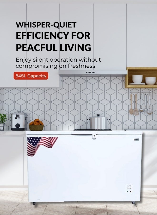 Admiral ADCF545WE 545 L Chest Freezer – Ultra‑Quiet, Energy‑Efficient Deep Freezer with Fast Freezing Compressor, Tropical‑Climate Ready, Eco‑Friendly R600a Refrigerant, Lockable Lid & Interior Lamp – White 545 L ADCF545WE White - Image 1