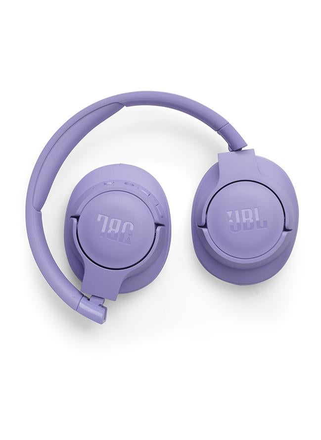 JBL Tune 720Bt Wireless Over Ear Headphones Pure Bass Sound 76H Battery Hands-Free Call Plus Voice Aware Multi Point Connection Lightweight And Foldable Detachable Audio Cable Purple - Image 3