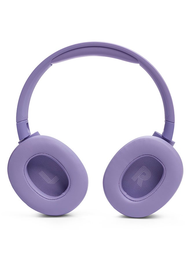 JBL Tune 720Bt Wireless Over Ear Headphones Pure Bass Sound 76H Battery Hands-Free Call Plus Voice Aware Multi Point Connection Lightweight And Foldable Detachable Audio Cable Purple - Image 5