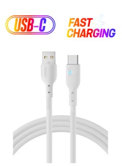 Usb To Type C Cable Fast Charging Compatible With Samsung Galaxy S21 Note 20 M12 M52 A13 A23 A53 MacBook Pro Huawei PS5 White