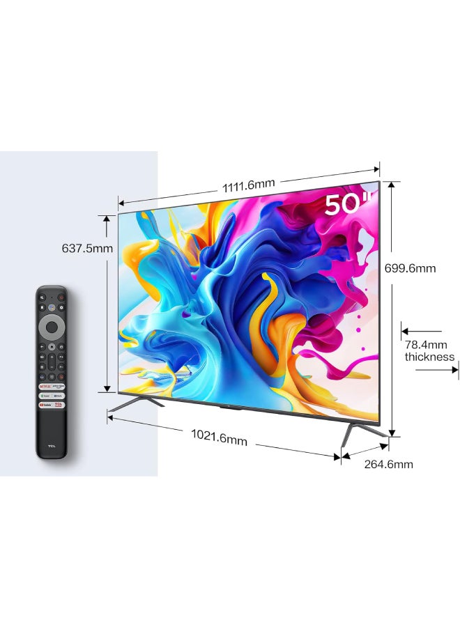 TCL 50 Inch, QLED,MEMC 60HZ, Google TV - 50C645 Black - Image 3