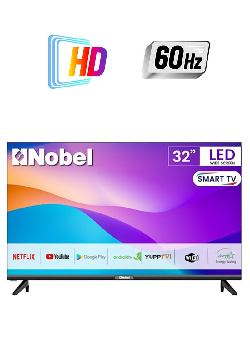 Nobel 32-Inch Smart TV Ultra Slim Display With HDMI USB Netflix And DVBT2 1366x768 Resolution Android 11.0 NTV32SMART Black  - Image 1