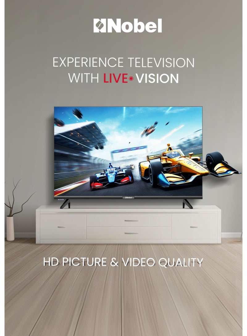 نوبل تلفزيون ذكي مقاس 32 بوصة، شاشة رفيعة للغاية مع HDMI USB Netflix وDVBT2 بدقة 1366 × 768 نظام تشغيل Android 11.0 - Image 4