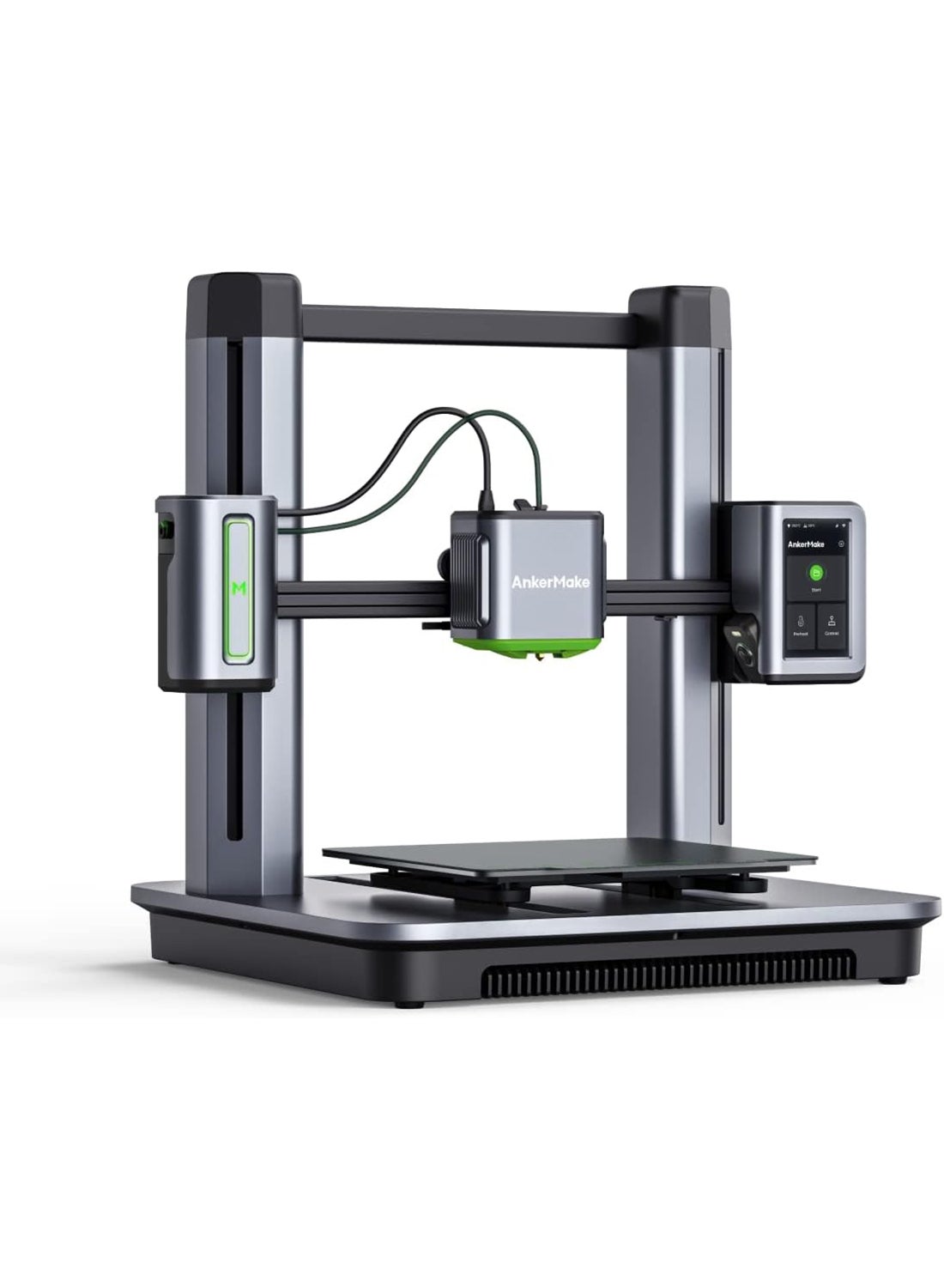 Anker Make M5 3D Printer, FDM 3D Printer, 5X Faster and Extra Intelligent, Cut Print Time by 70%, Smooth 0.1 mm Detail, Error Detection with AI Camera, Auto-Leveling, Integrated Die-Cast Aluminum Alloy Gray+Green 