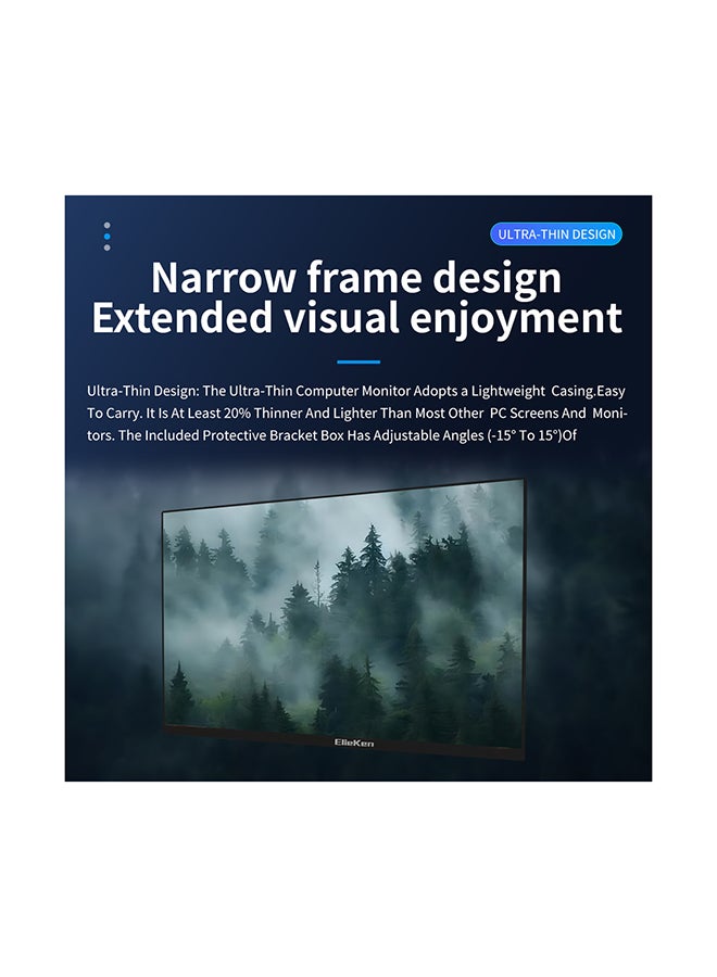 ElieKen 23.8 Inch PC Monitor,IPS Display Full HD 1920 X 1080,Ultra Thin Computer Screen Flat Panel VGA,HDMI Black - Image 5