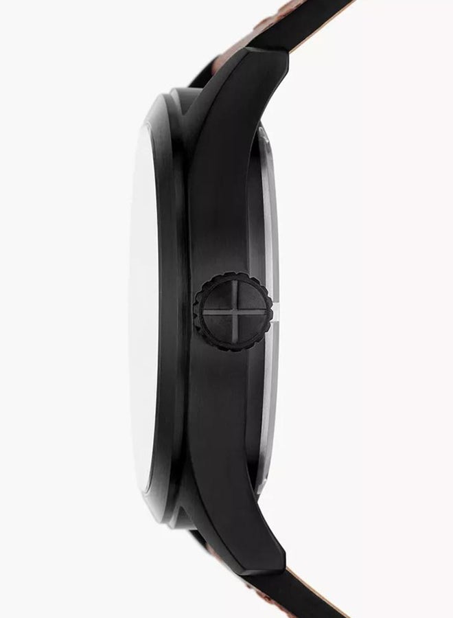 FOSSIL Men's Analog Leather Wrist Watch - FS5978 - 46 Mm  - Image 3
