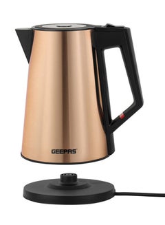 GEEPAS Three Layer Stainless Steel Electric Kettle| 360-Degrees Rotation, Boil Dry Protection and Automatic Cut-Off| Perfect for Boiling Water, Milk, Tea| 1850-2200 W, Seamless Welding| 2 Years Warranty, Metallic brown Color 1.7 L 2200 W GK38033 Gold/Black  - Image 3