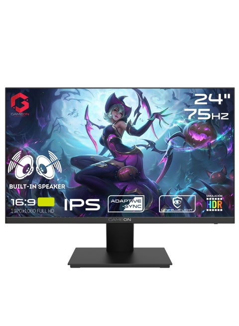 GOB24FHD75IPS 24 Inch Fhd 75Hz Refresh rate 4ms Response Time Flat IPS Gaming Monitor With Built-in Speaker Black