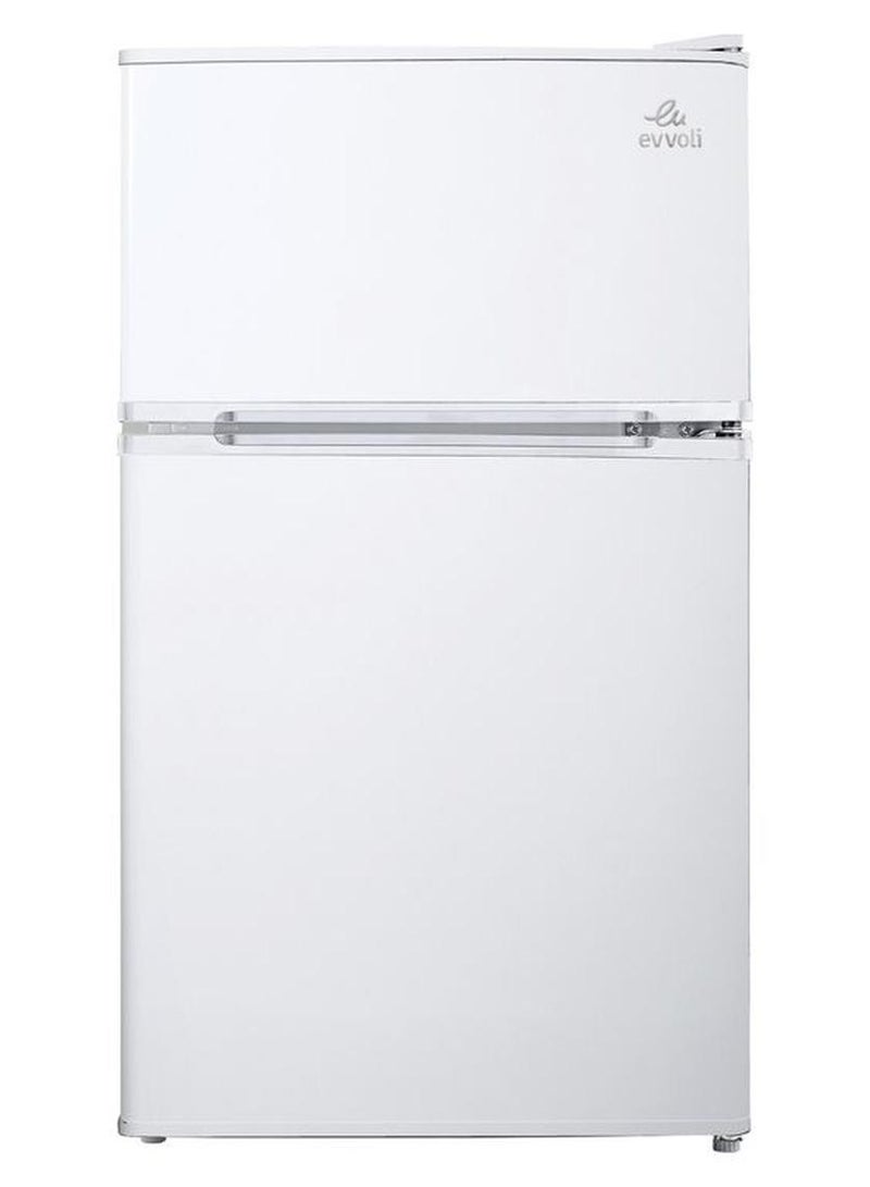 evvoli Top Mount Refrigerator, 100 Liters, Adjustable Leg, Interior light, Defrost Type EVRFM-100W White - Image 1