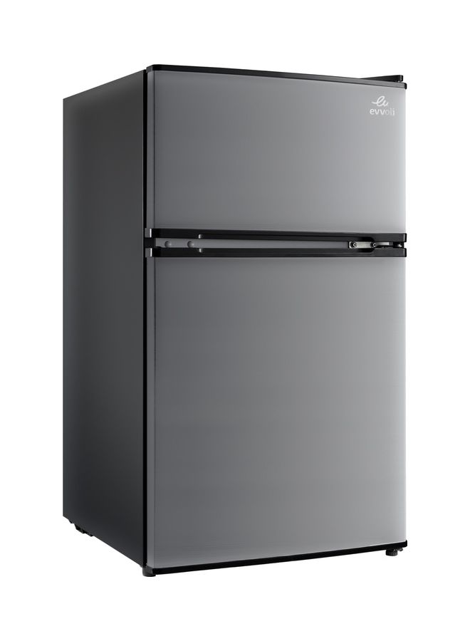 إيفولي ثلاجة صغيرة سعة 125 لترًا بباب مزدوج مع نظام خالٍ من الصقيع، ومبرد منفصل، وساق قابلة للتعديل، وقفل للأطفال - Image 2